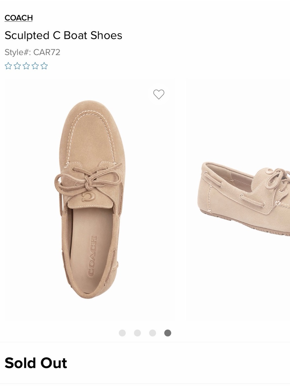 Coach Woman’s Ivory Suede Sculpt C Boat Shoe size 9B NIB - Picture 15 of 16